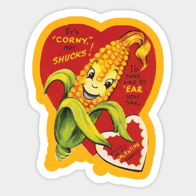 Corny Valentine Sticker by Eugene and Jonnie Tee's